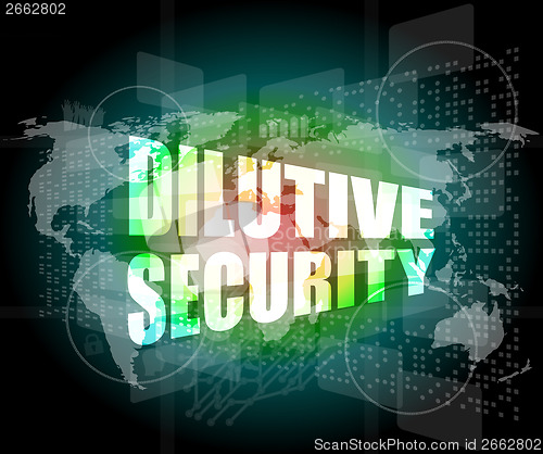 Image of dilutive security on digital touch screen