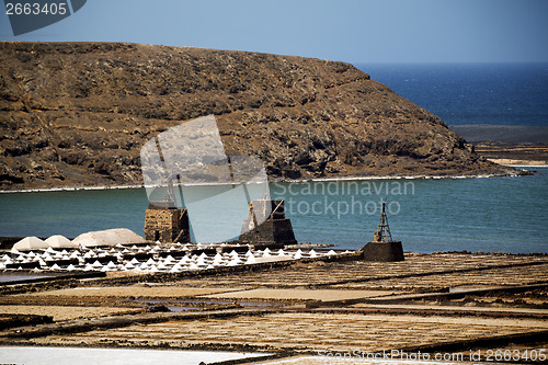 Image of coastline salt in  lanzarote  musk 