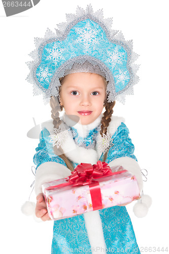 Image of Little girl in christmas costume