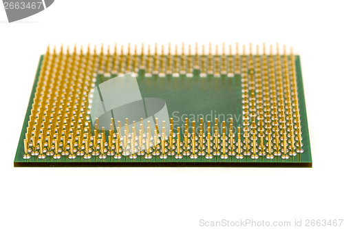 Image of macro of computer processor isolated
