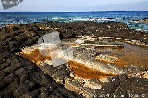 Image of landscape rock stone in lanzarote spain isle 