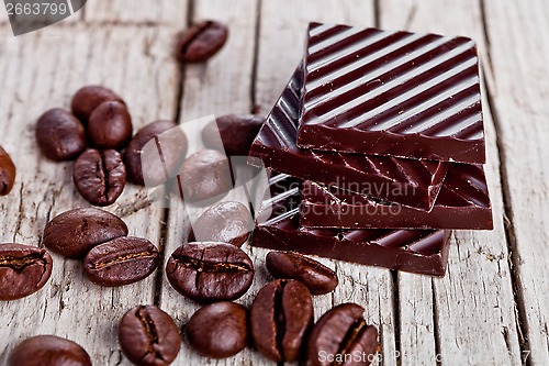 Image of chocolate sweets and coffee beans