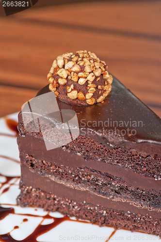 Image of chocolate cake piece