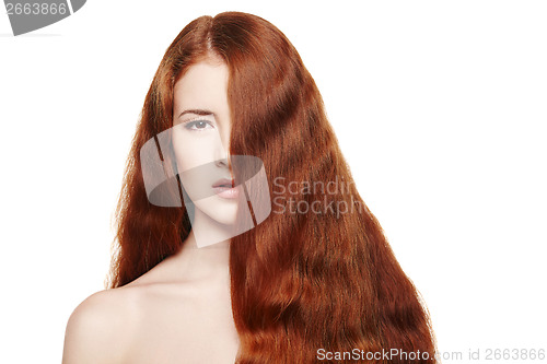 Image of Beautiful woman with red hair