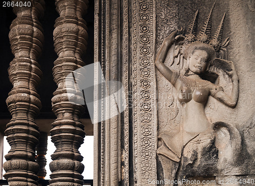 Image of Decoration on the wall, Angor Wat, Cambodia 