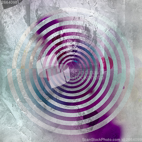 Image of spiral on textured mixed media