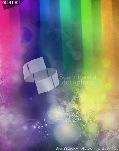 Image of lights on abstract rainbow texture