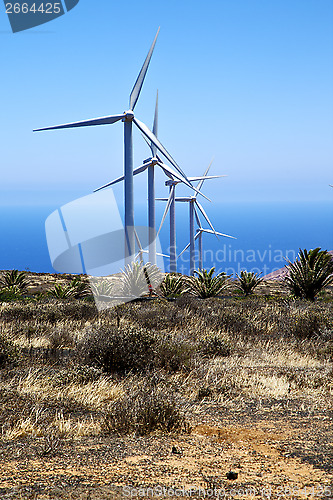 Image of africa wind turbines the isle of lanzarote spain 