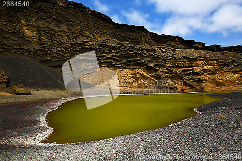 Image of musk pond rock s in el golfo lanzarote spain