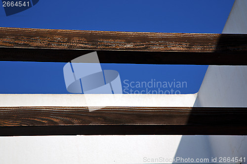 Image of piece of brown    roof in the sky  lanzarote spain