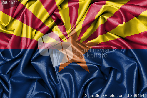 Image of Satin flag, three dimensional render