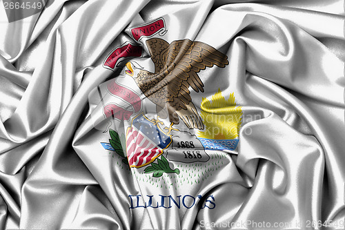 Image of Satin flag, three dimensional render