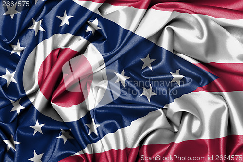 Image of Satin flag, three dimensional render