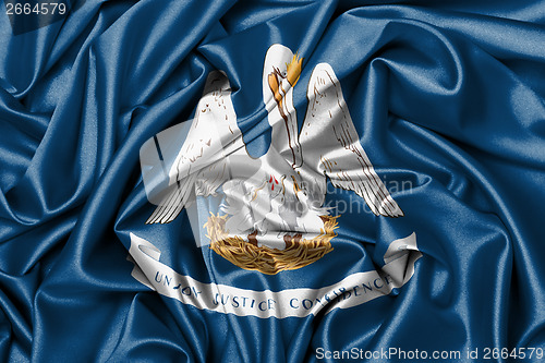 Image of Satin flag, three dimensional render