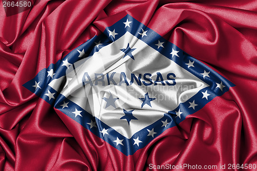 Image of Satin flag, three dimensional render