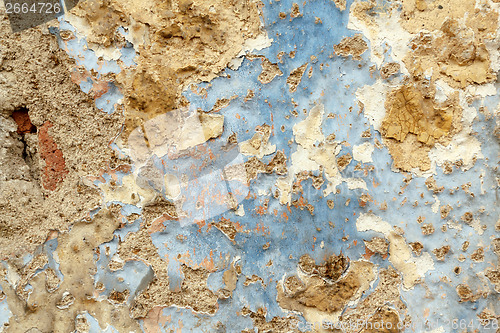 Image of old aged blue grunge background or backdrop 