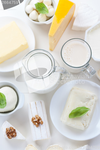 Image of Assortment of different dairy products