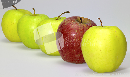 Image of apples in a row