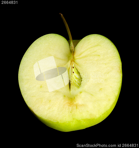 Image of halved green apple