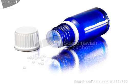 Image of bottle and globules