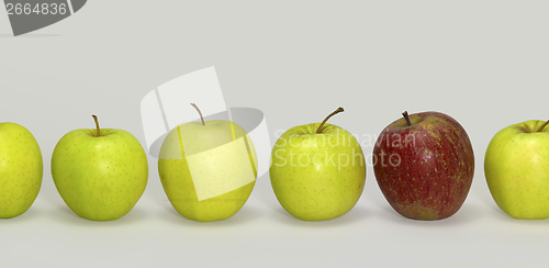 Image of apples in a row