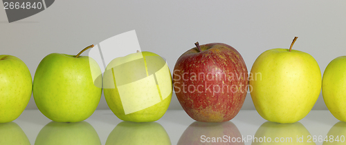 Image of apples in a row