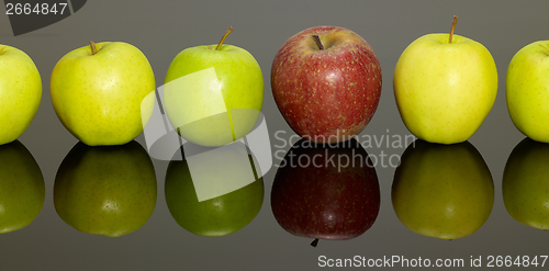 Image of apples in a row