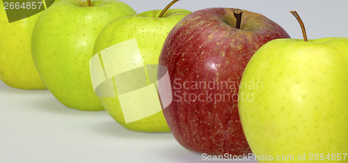 Image of apples in a row