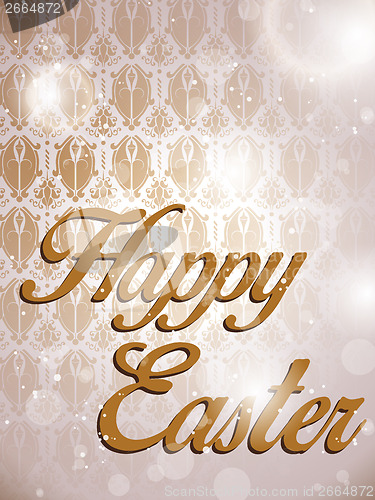 Image of Happy Easter Retro Damask Background