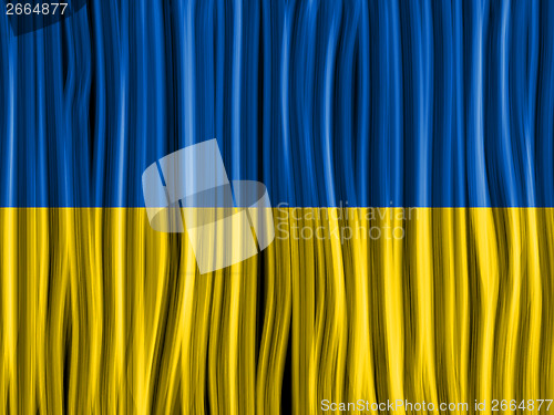 Image of Ukraine Flag Wave Fabric Texture Background