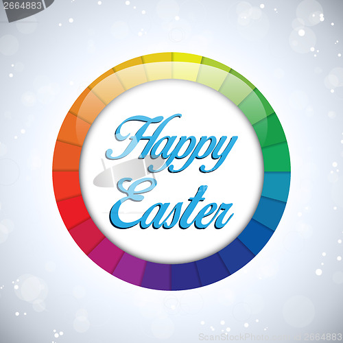 Image of Happy Easter Rabbit Bunny on Rainbow Background