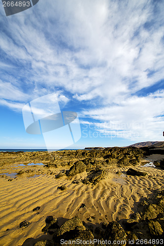 Image of footstep cloud beach   coastline water  musk pond  and summer