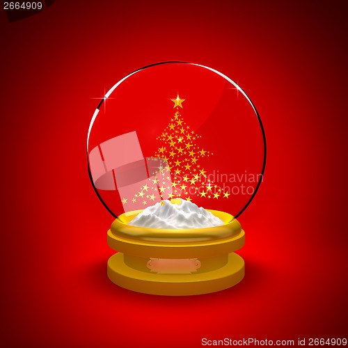 Image of Snow Globe with Christmas tree