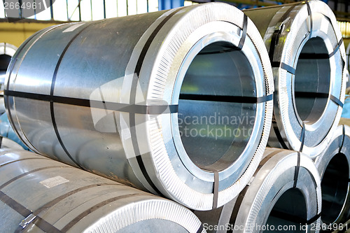 Image of rolls of steel sheet