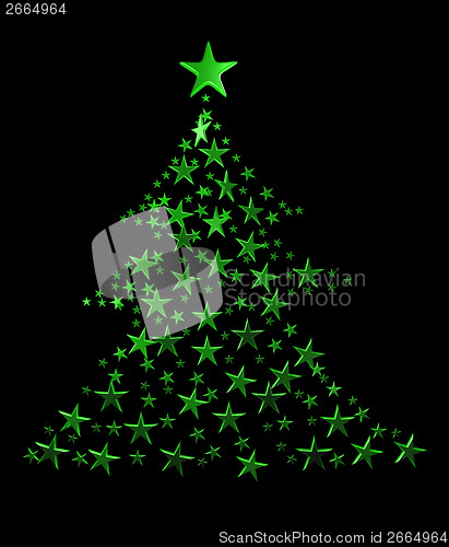 Image of green Christmas Tree on black