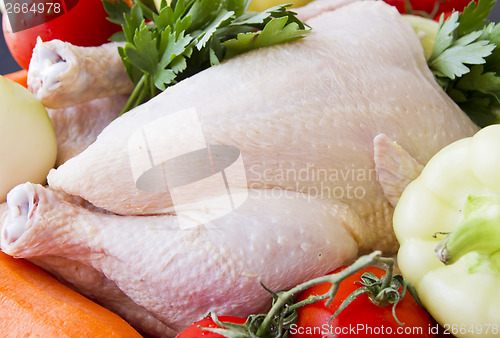 Image of Raw chicken and vegetables 