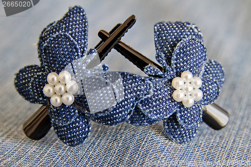 Image of blue hairclips