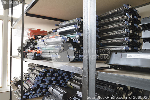 Image of Laser cartridges on the shelves