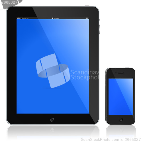 Image of Tablet PC and modern phone