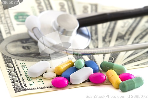 Image of Pills and money