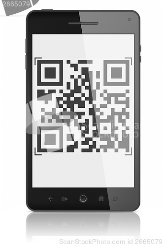 Image of Qr code on smart phone