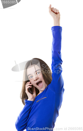 Image of teenager girl talks on smart phone