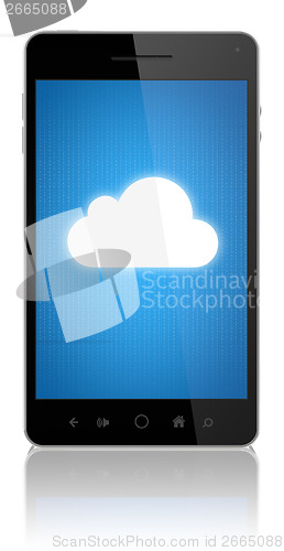 Image of Cloud Computing Connection On Mobile Phone