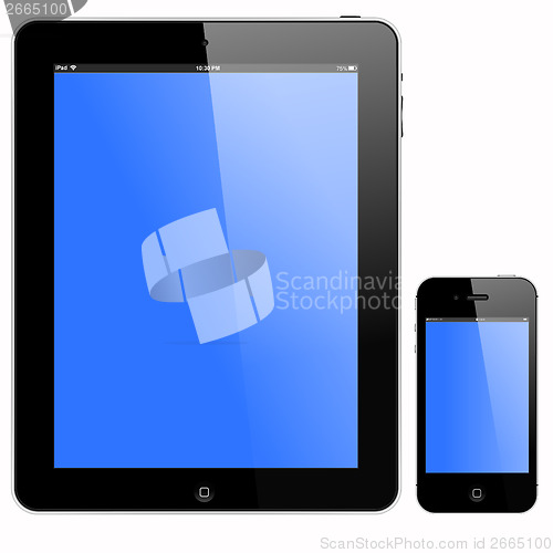 Image of tablet PC and smart Phone 