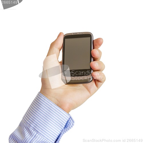 Image of Holding Mobile Smart Phone In Hand