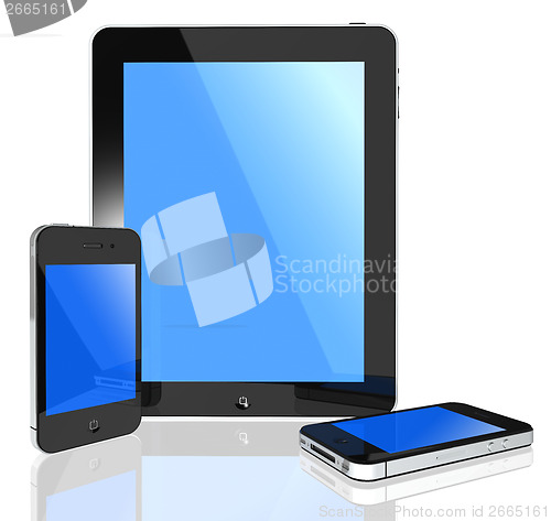 Image of Modern digital tablet and smartphone