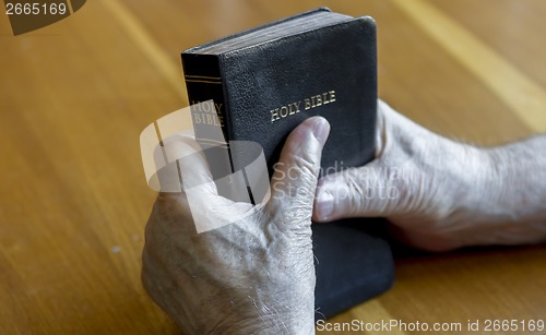 Image of holding the bible