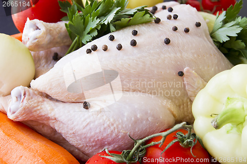 Image of Raw chicken with vegetables