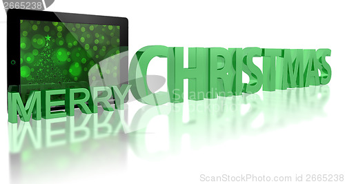 Image of Tablet PC with Christmas Tree