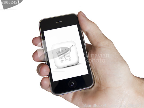 Image of Modern touch white screen phone e-commerce